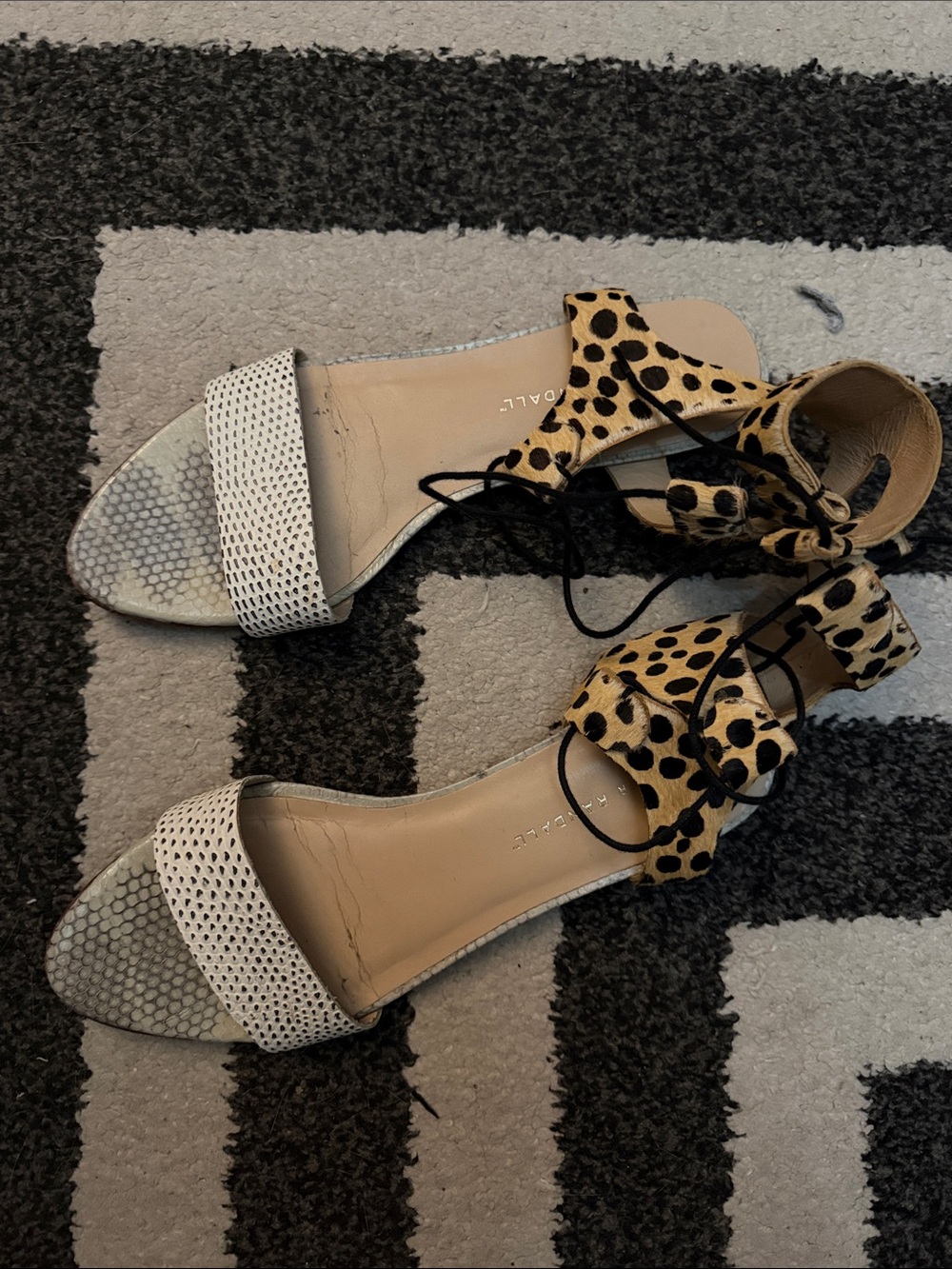 Loeffler Randall mixed animal print gladiator sandal size 8.5
